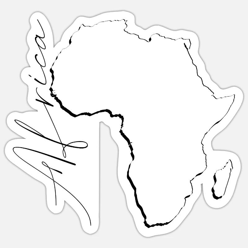 Carte de l’Afrique comme plan EN Sticker taille S (10 x 10 cm)