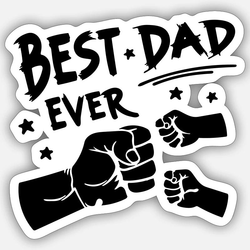 bester Papa aller Zeiten - Sticker Größe S (10 x 10 cm) - Mattweiß