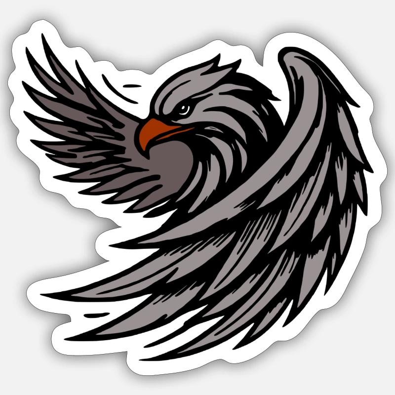 Powerful Eagle - Sticker size S (10 x 10 cm) - white matte