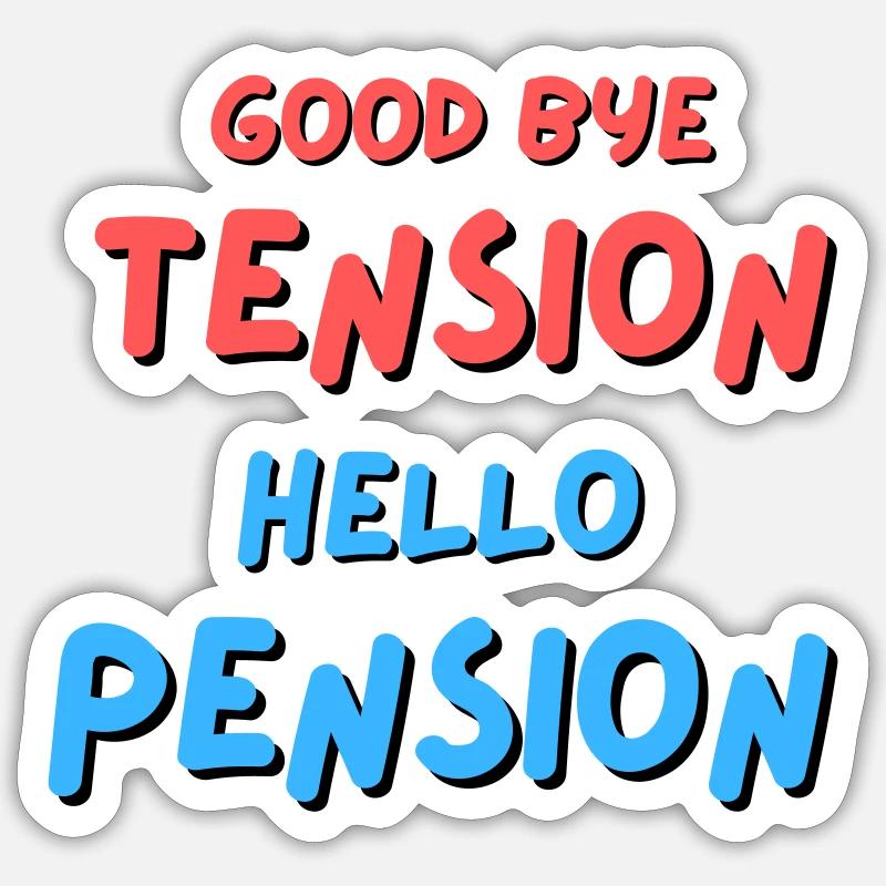Adieu Tension Bonjour Pension - Sticker taille S (10 x 10 cm) - blanc mat
