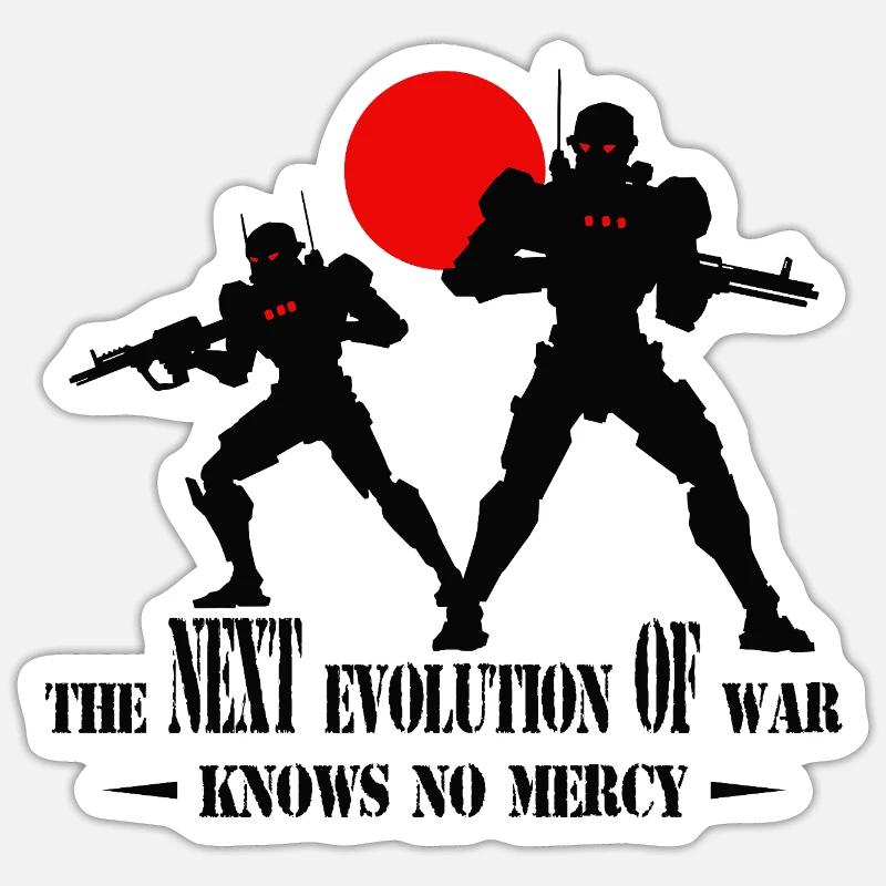 Ai Kampfroboter - Sticker Größe S (10 x 10 cm) - Mattweiß