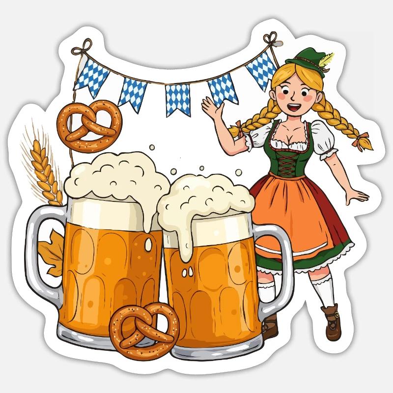 Dirndle Bier Sticker Größe S (10 x 10 cm)