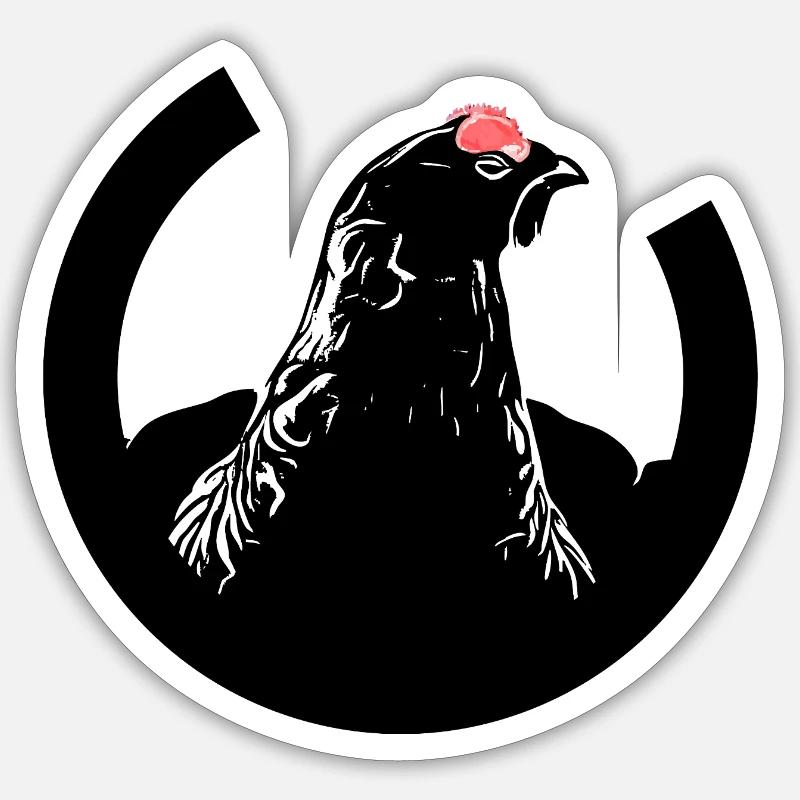 Birkhahn - Sticker Größe S (10 x 10 cm) - Mattweiß