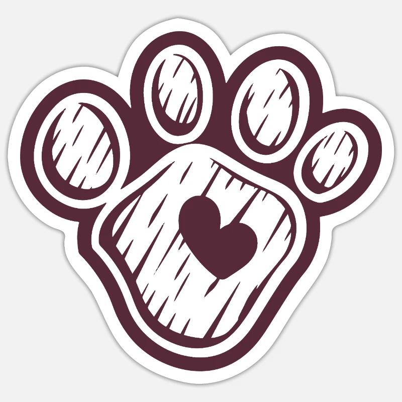 Zampa con cuore Adesivo