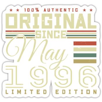 Gift Anniversaire Mai 1996, Gift May 1996 - Sticker Größe S (10 x 10 cm) - Mattweiß - Vorne