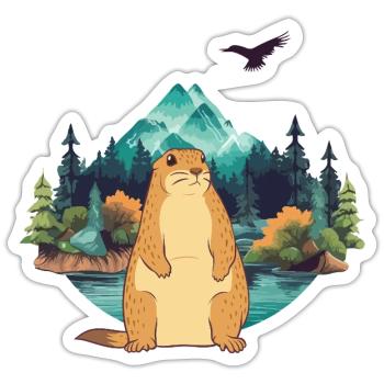 Marmot - Sticker size S (10 x 10 cm) - white matte - Front