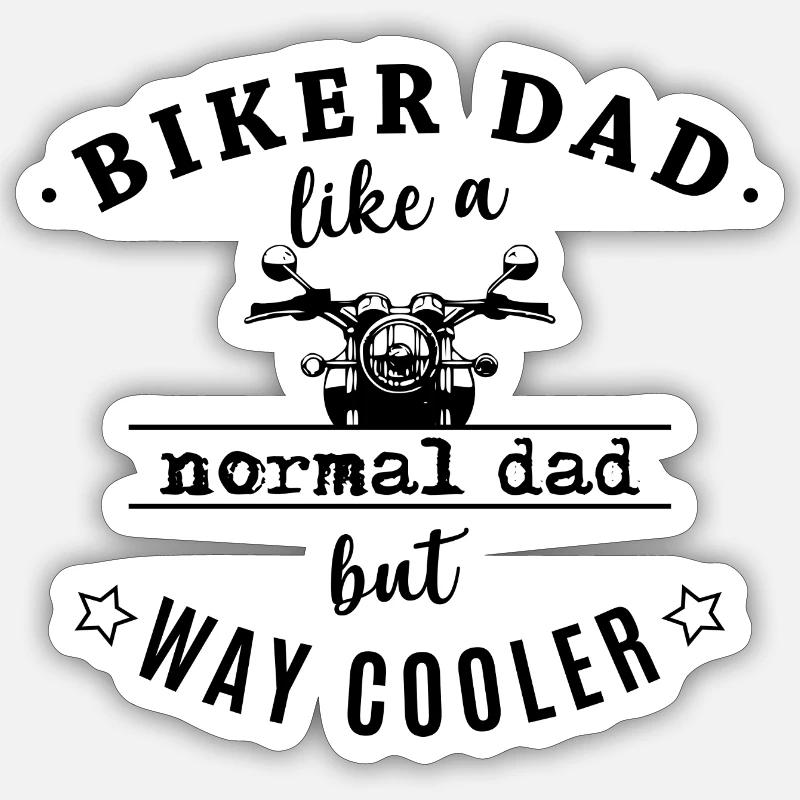 Biker-Vater - Sticker Größe S (10 x 10 cm) - Mattweiß