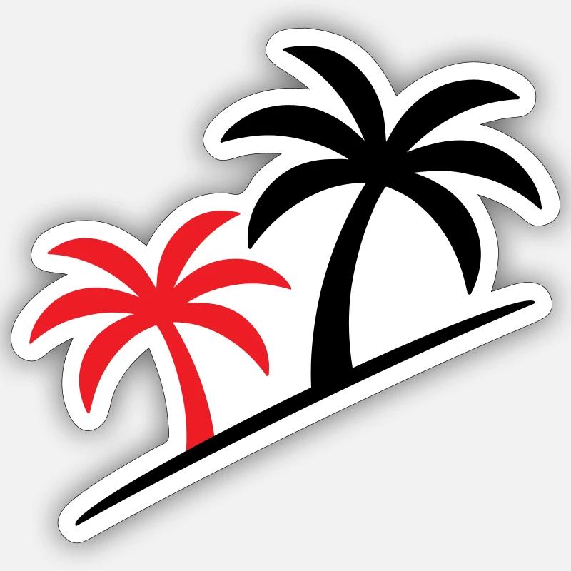 Palm Tree Symbol Beach Sticker size S (10 x 10 cm)