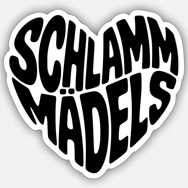 Schlamm Mädels - Sticker Größe S (10 x 10 cm) - Mattweiß
