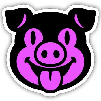Tête de porcelet - Sticker taille S (10 x 10 cm) - blanc mat - Devant