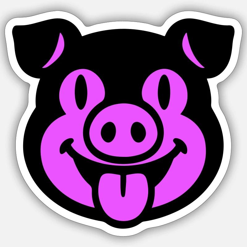 Piglet Pig Head - Sticker size S (10 x 10 cm) - white matte