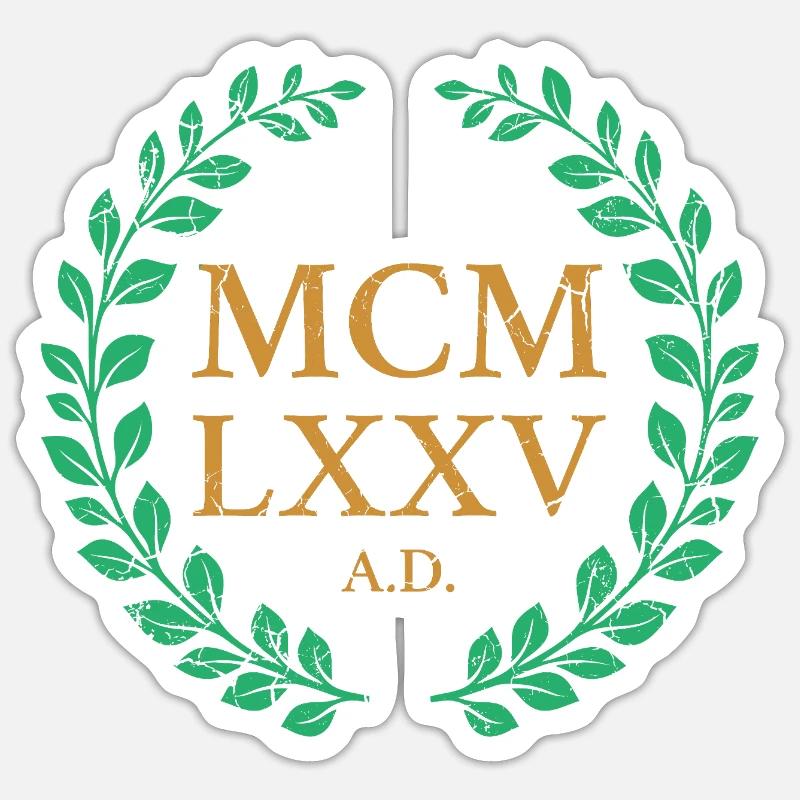 MCMLXXV - 1975 - Sticker taille S (10 x 10 cm) - blanc mat