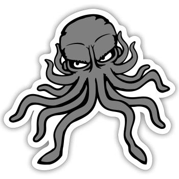 Octopus, octopus, octopus, cephalopod, evil eye - Sticker size S (10 x 10 cm) - white matte - Front