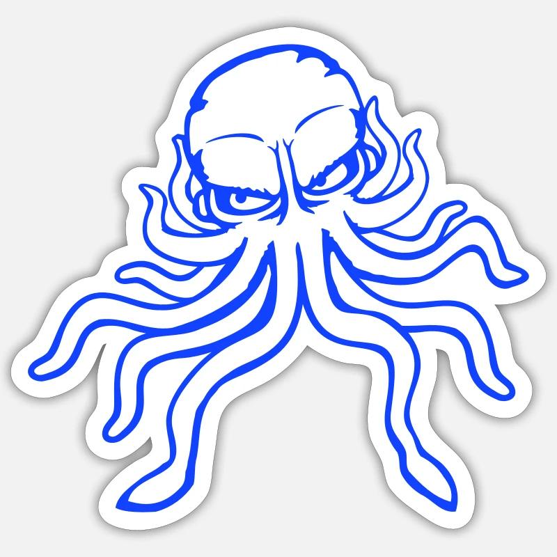 Octopus, octopus, octopus, cephalopod, evil eye Sticker size S (10 x 10 cm)