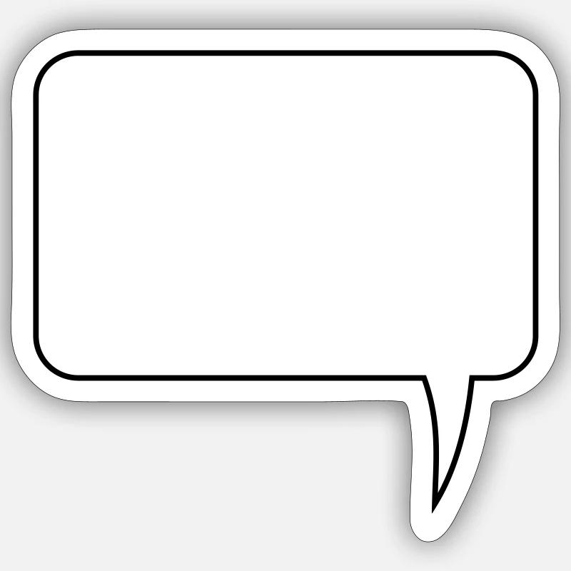 Speech bubble rectangle design - Sticker size S (10 x 10 cm) - white matte