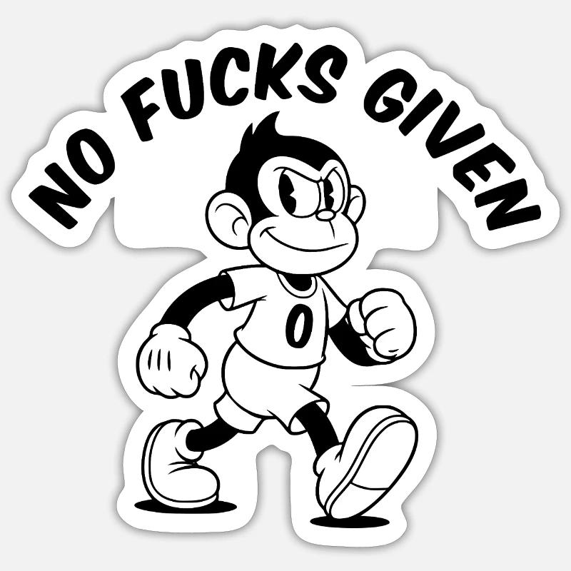 zerofucksgiven - Sticker taille S (10 x 10 cm) - blanc mat