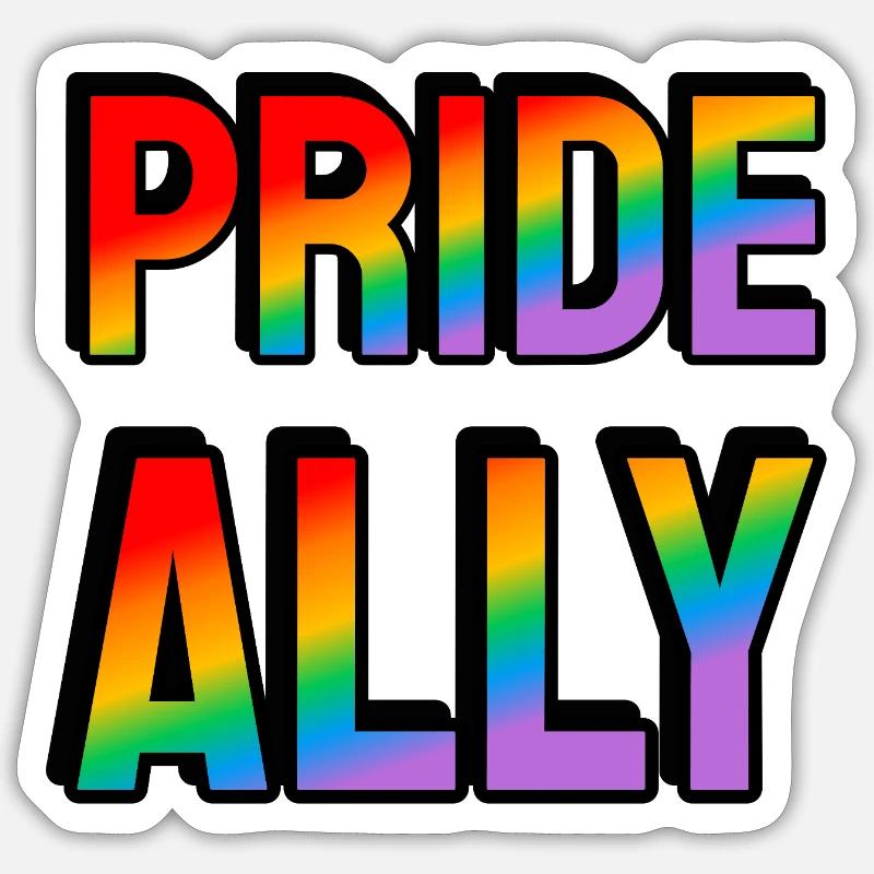 Pride ally - Sticker size S (10 x 10 cm) - white matte