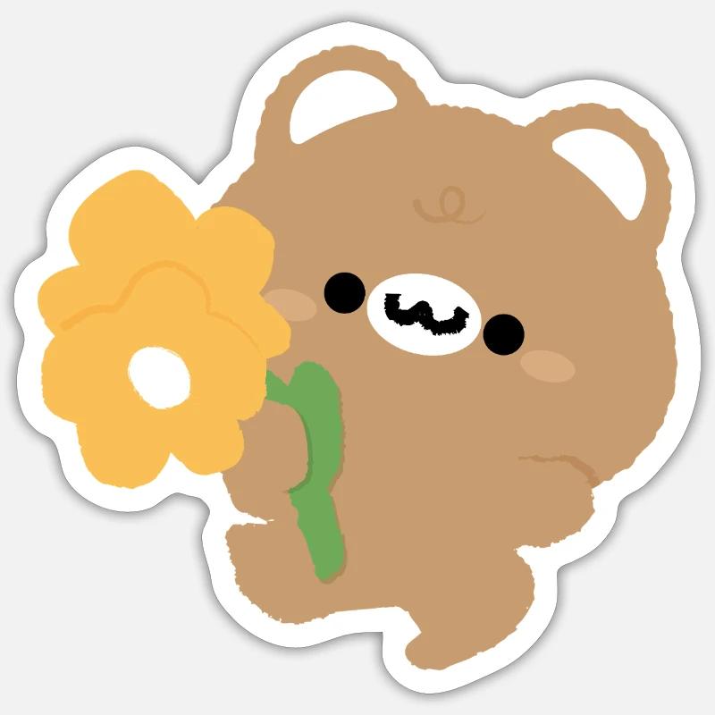 Romantic Bear - Sticker size S (10 x 10 cm) - white matte