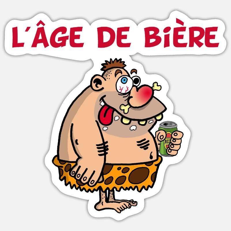 L'âge de bière - Sticker taille S (10 x 10 cm) - blanc mat