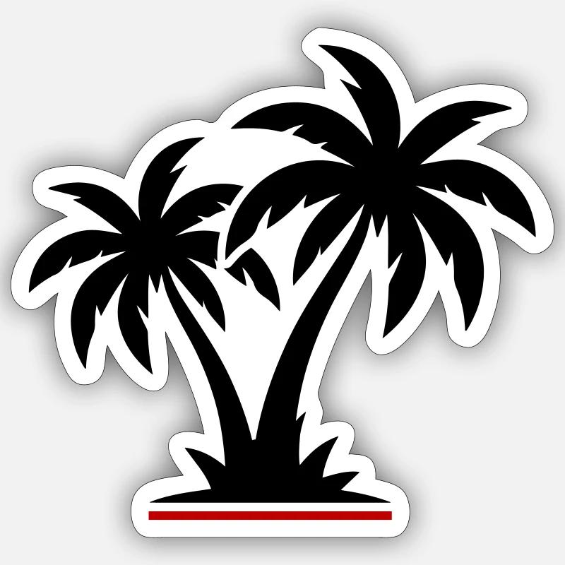 Palm Trees Beach Icon Sticker size S (10 x 10 cm)