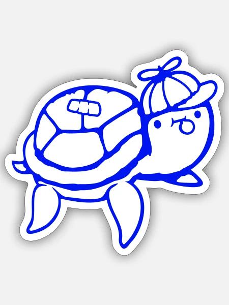 Wasserschildkröte Kind Teenager Cap Kaugummiblase - Sticker Größe S (10 x 10 cm) - Mattweiß