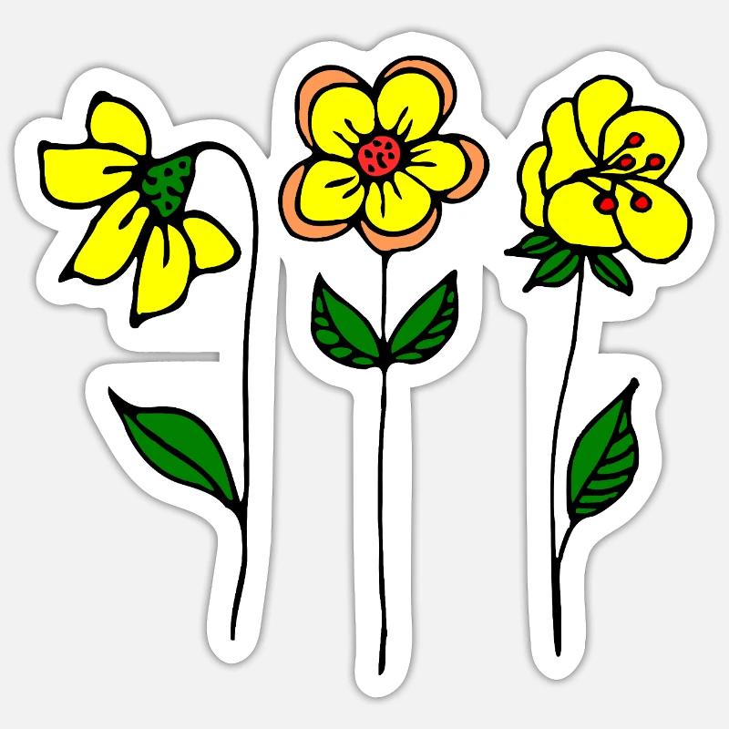 Blumen - Sticker Größe S (10 x 10 cm) - Mattweiß