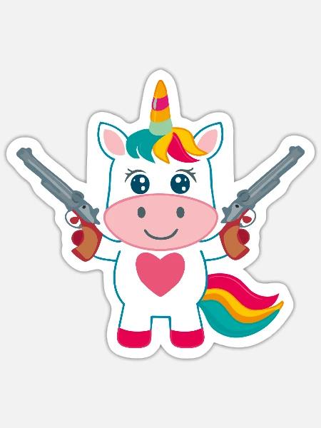 Baby Einhorn Schützer - Sticker Größe S (10 x 10 cm) - Mattweiß