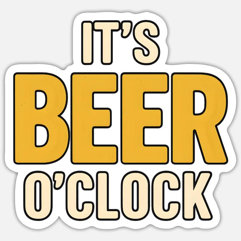 C’est l’heure de la bière Sticker taille S (10 x 10 cm)