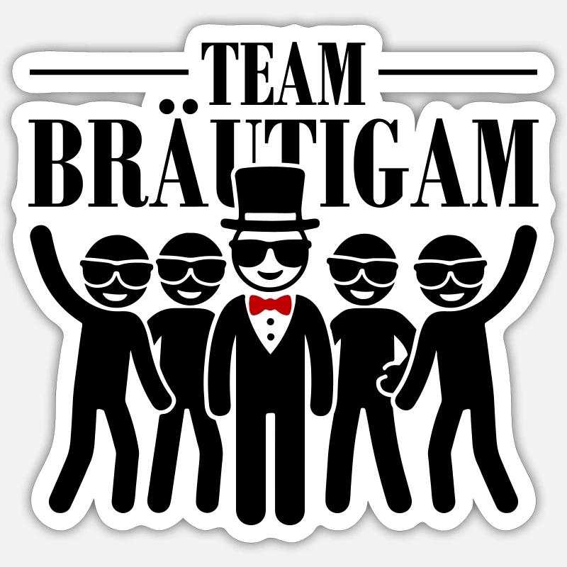 Team Bräutigam Lustig - Sticker Größe S (10 x 10 cm) - Mattweiß