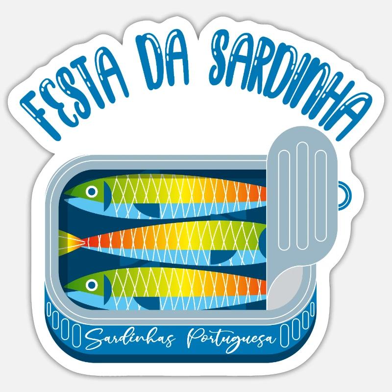 sardinhas 2 - Sticker taille S (10 x 10 cm) - blanc mat