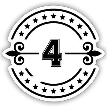 4 - Sticker taille S (10 x 10 cm) - blanc mat - Devant