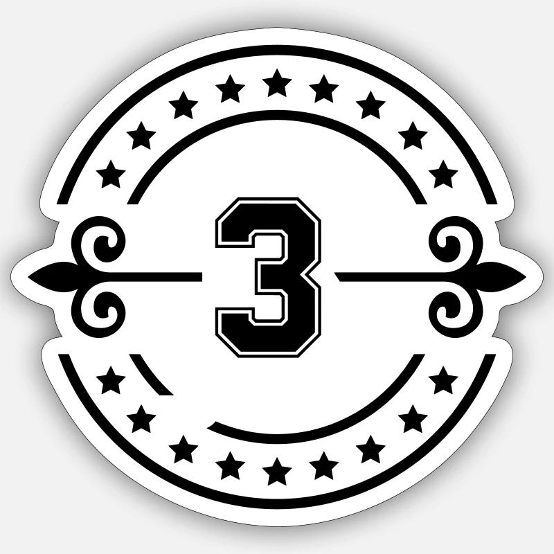 3 - Sticker Größe S (10 x 10 cm) - Mattweiß