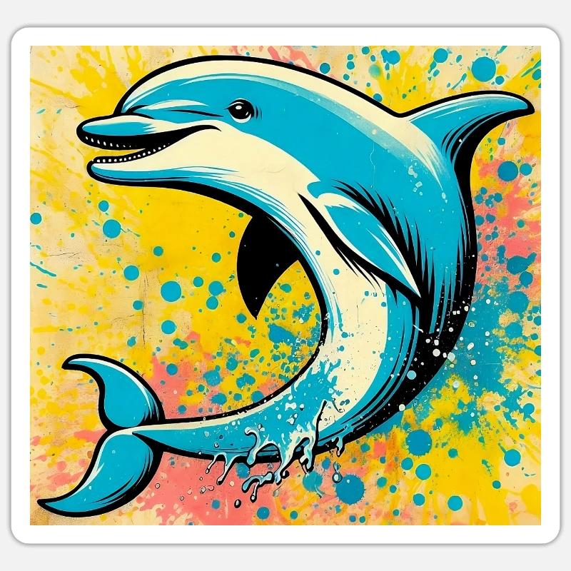 dauphin Sticker taille S (10 x 10 cm)