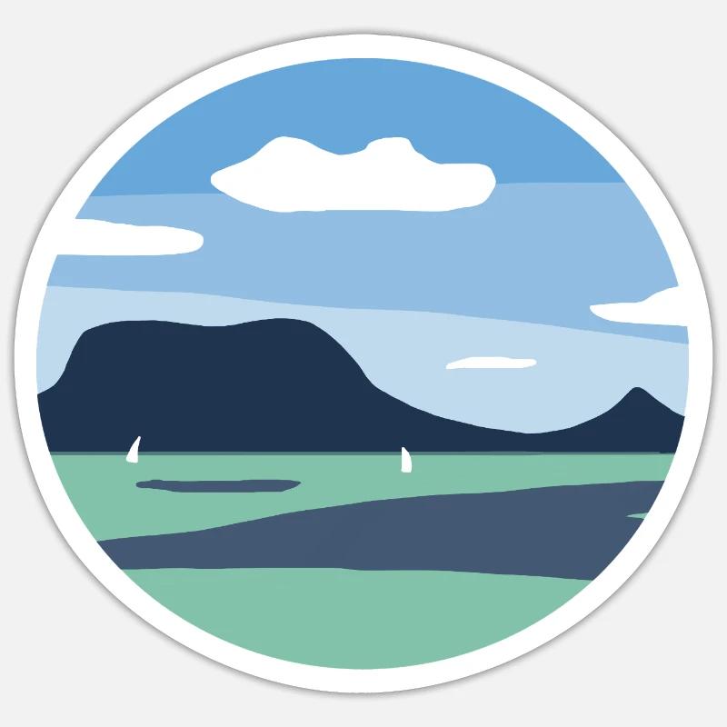 Balaton digital art - Sticker size S (10 x 10 cm) - white matte