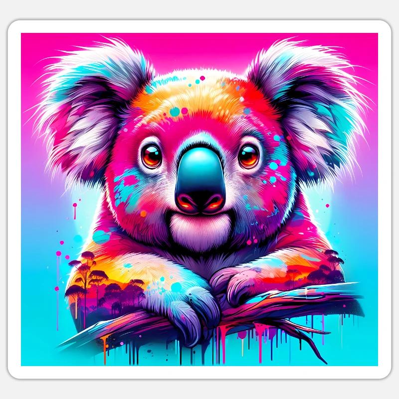 Koala - Sticker taille S (10 x 10 cm) - blanc mat