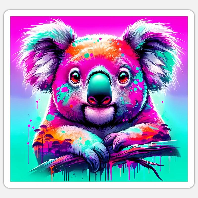 Koala - Sticker Größe S (10 x 10 cm) - Mattweiß