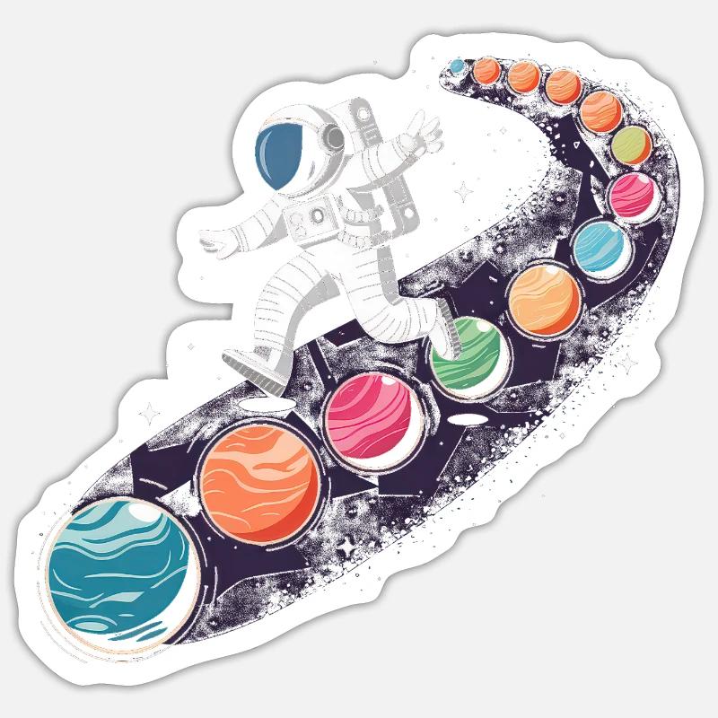 Conception d'astronautes d'aventure spatiale pour enfants Sticker taille S (10 x 10 cm)