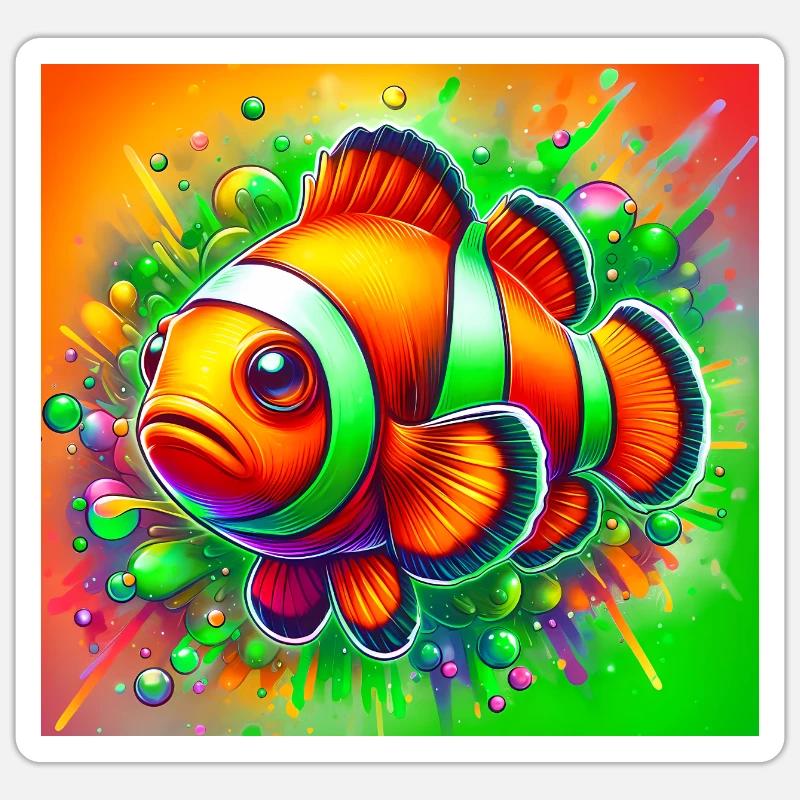 Clownfisch Sticker Größe S (10 x 10 cm)