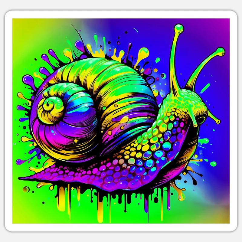 Escargot - Sticker taille S (10 x 10 cm) - blanc mat