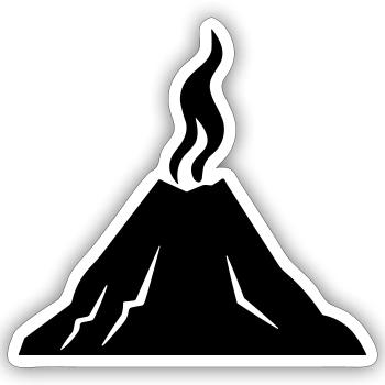 volcano - Sticker size S (10 x 10 cm) - white matte - Front