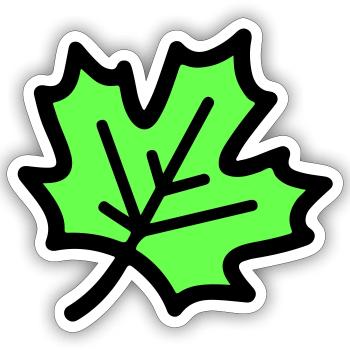 Maple Leaf Leaf Autumn Icon - Sticker size S (10 x 10 cm) - white matte - Front