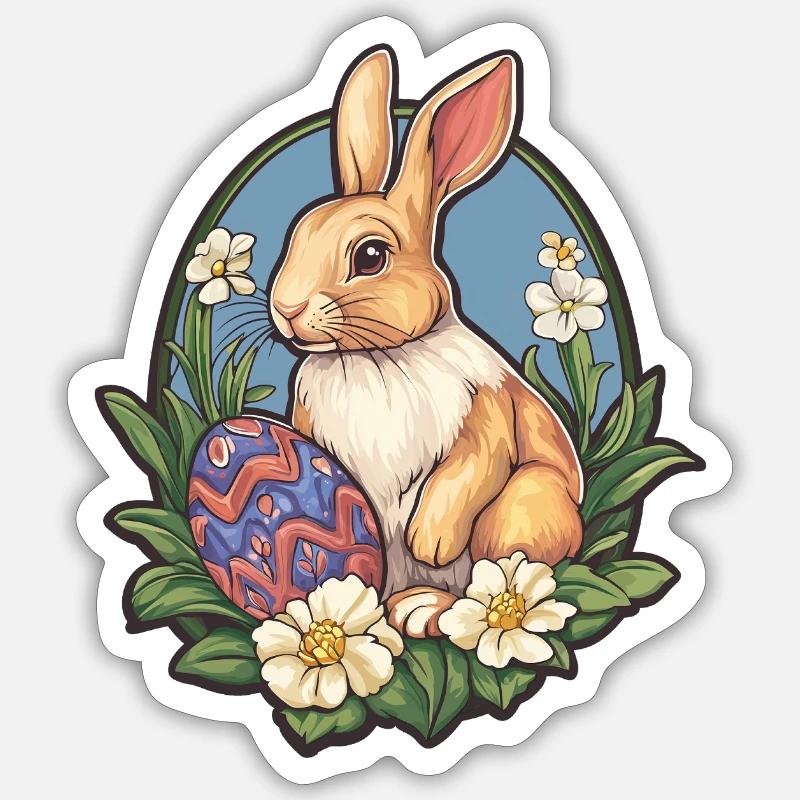 Easter Bunny - Sticker size S (10 x 10 cm) - white matte