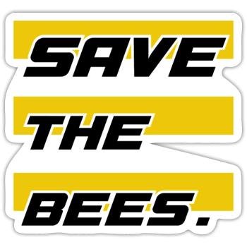 Sauvez les abeilles - Sticker taille S (10 x 10 cm) - blanc mat - Devant