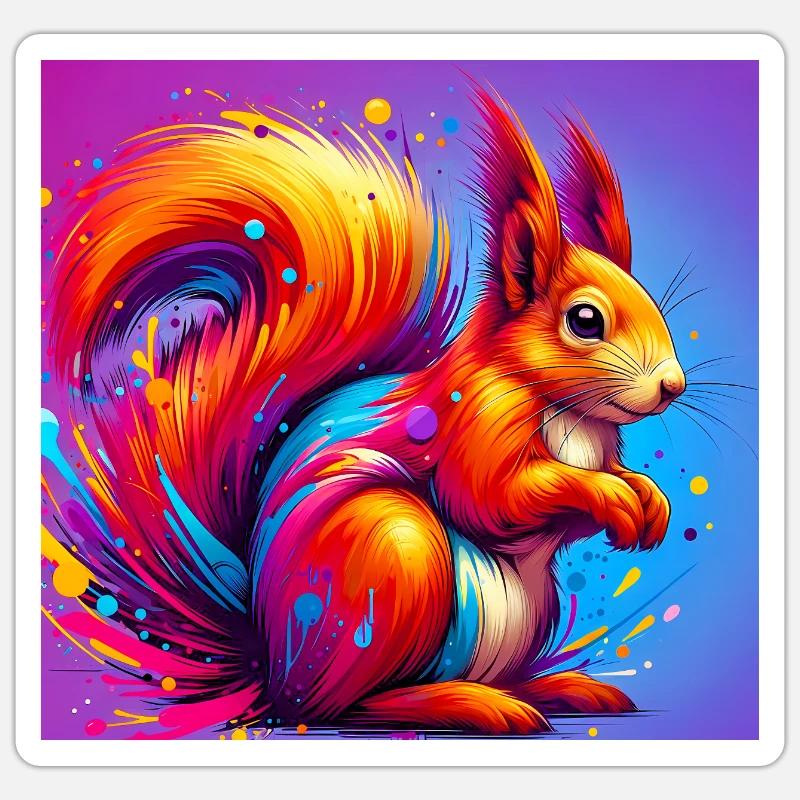 squirrel - Sticker size S (10 x 10 cm) - white matte