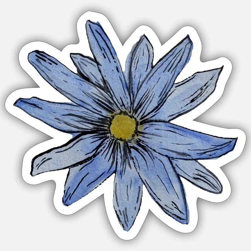 Art de l’aquarelle Daisy Design - Sticker taille S (10 x 10 cm) - blanc mat