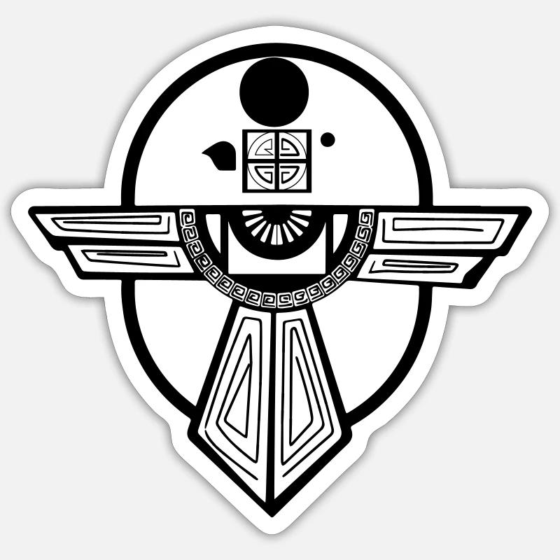 Uraltes Donnervogel-Totem-Design - Sticker Größe S (10 x 10 cm) - Mattweiß