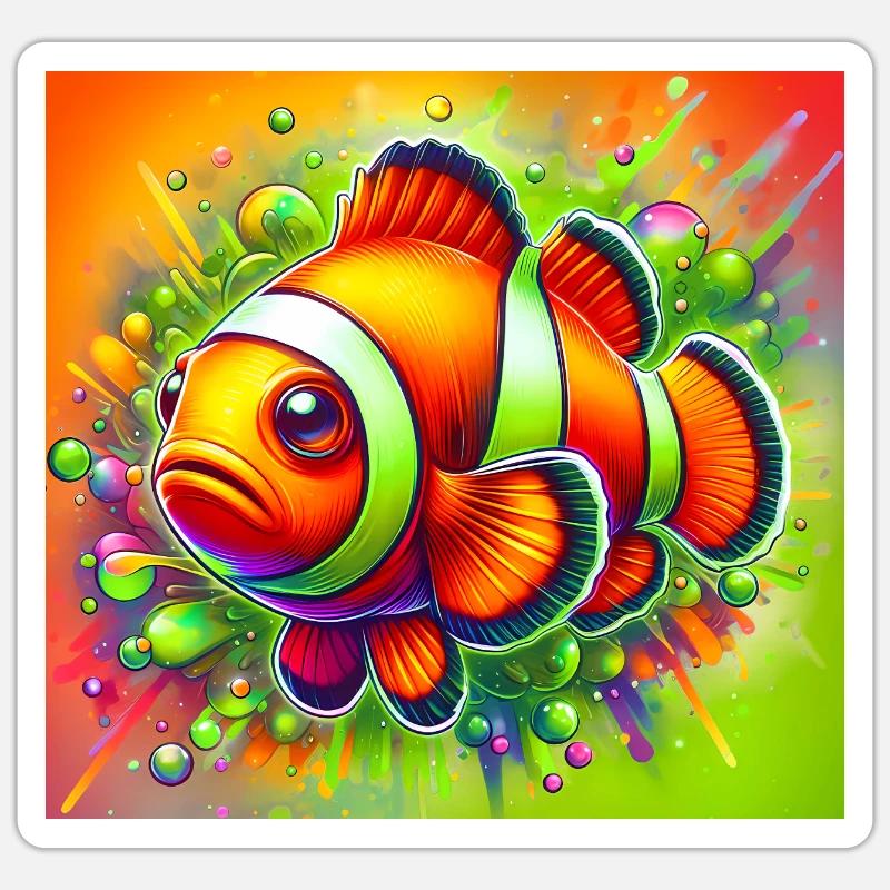 Clownfish - Sticker size S (10 x 10 cm) - white matte