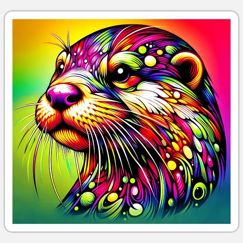 Otter - Sticker Größe S (10 x 10 cm) - Mattweiß