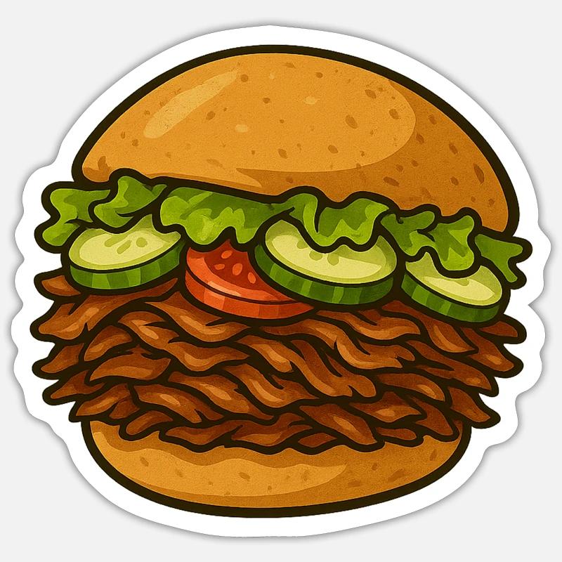 Kebab with everything - Sticker size S (10 x 10 cm) - white matte