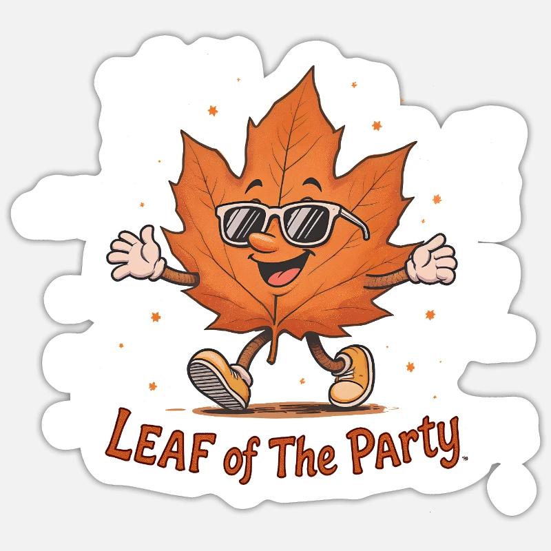 Blatt der Party Happy Fall Ernte Herbstblatt Sticker Größe S (10 x 10 cm)